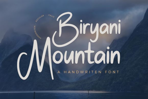Biryani Mountain Font for Handmade Creations